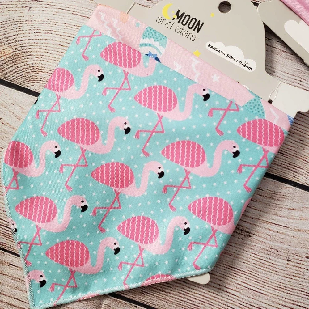 MOON & STARS flamingo bandana bib & headbands